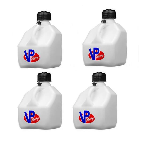 Unbranded 3 Gal. Square Heavy-Duty Racing Utility Jug in White (4-Pack)
