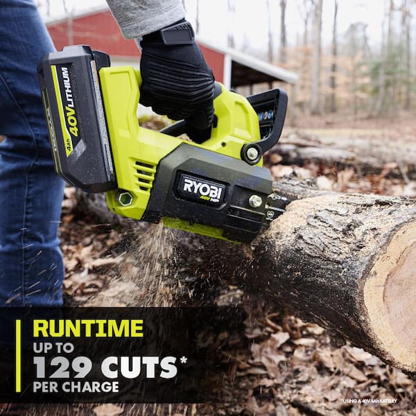 RYOBI 40V HP Brushless 12 in. Top Handle Battery Chainsaw with 4.0