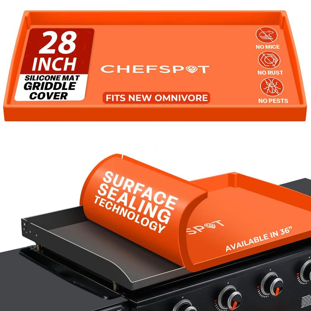 CHEFSPOT Griddle Cover Mat for 28 in. Blackstone Omnivore Grill-Grill Cover Protector (Orange)-Higher Side Walls CHSPGM28OM