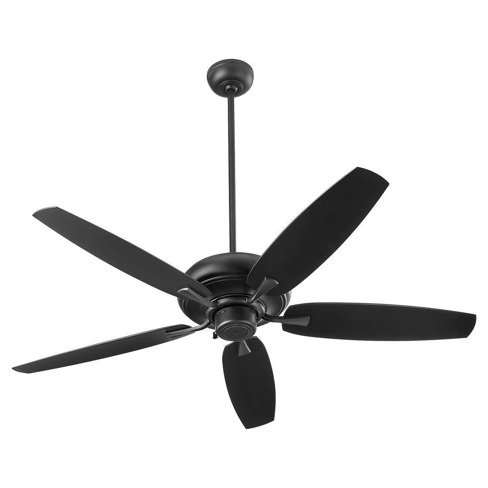 quorum Apex Patio 56 in. in Matte Black 5Blade Wet Listed Ceiling Fan