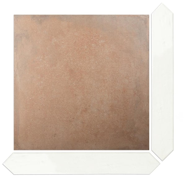 Merola Tile Argile Treillis Ferrara with Bianco Arrow 20-1/2 in. x 20-1/2 in. Porcelain Floor and Wall Tile (3.02 sq. ft./Case)