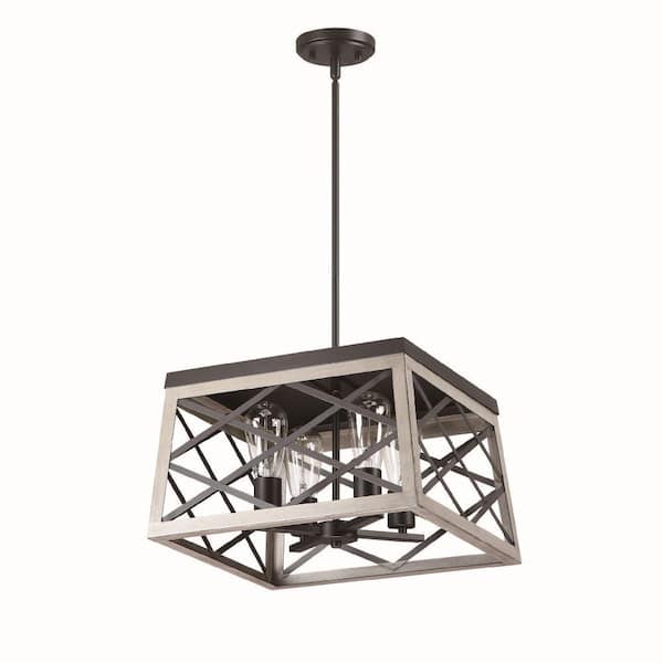 Amucolo 4-Light Gray Lantern Chandelier Light Fixture