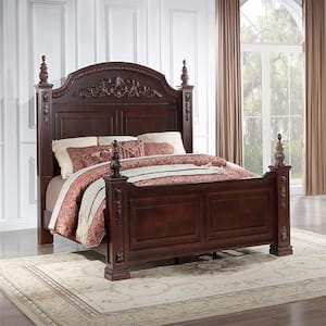 Lyndon Red Wood Frame King Panel Bed