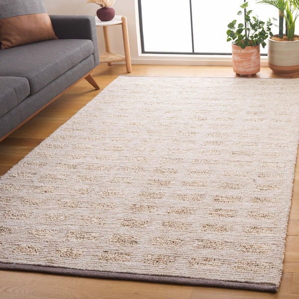 Natura 5 ft. x 8 ft. Beige Distressed Tile Area Rug