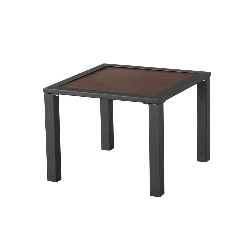 Patio Festival Square Metal Outdoor Side Table PF19281 The Home Depot   Patio Festival Outdoor Side Tables Pf19281 64 1000 