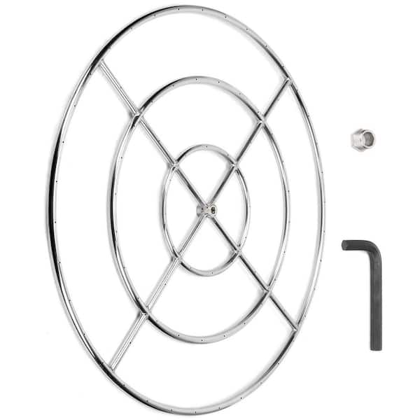 36 in. stainless Steel Fire Ring Burner for Fire Pits and Fireplaces