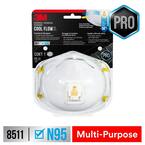 8511 N95 Sanding and Fiberglass Disposable Respirator with Cool Flow Valve (1-Pack)
