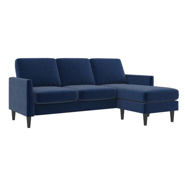 Mr Kate Winston Blue Velvet 3 Seat L, Royal Blue Velvet Sectional Sofa