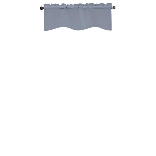 Eclipse Kendall Thermaback Wave Slate Solid Polyester 42 in. W x 18 in. L Blackout Single Rod Pocket Valance