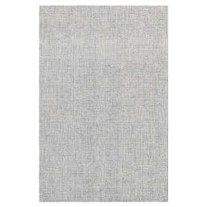 Charlie Teal/Cream 5 ft. x 7 ft. Contemporary Grid Handmade Indoor Area Rug