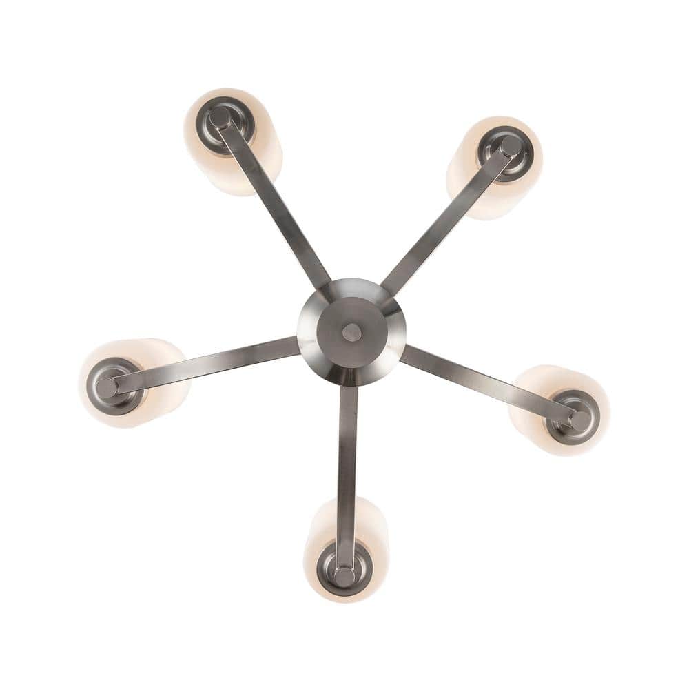Mod Pod 25" Brushed Nickel Transitional 5-Light Chandelier