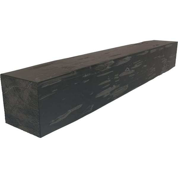 Ekena Millwork 4 in. x 4 in. x 3 ft. Pecky Cypress Faux Wood Beam Fireplace Mantel Aged Ash