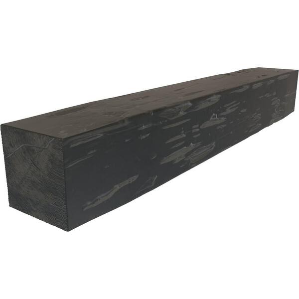 Ekena Millwork 8 in. x 12 in. x 3 ft. Pecky Cypress Faux Wood Beam Fireplace Mantel Aged Ash