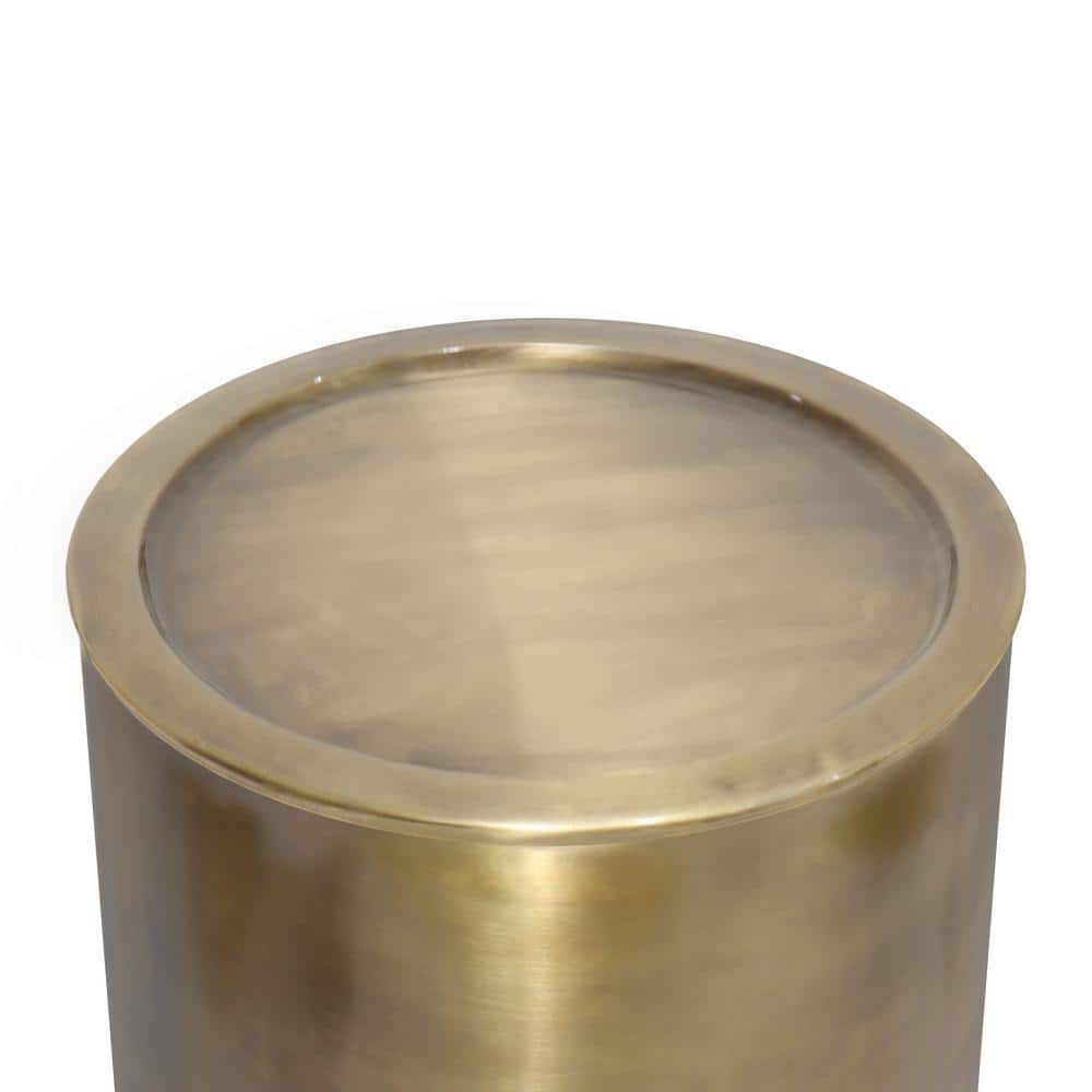 Corbin Antique Gold Round Metal Side Table