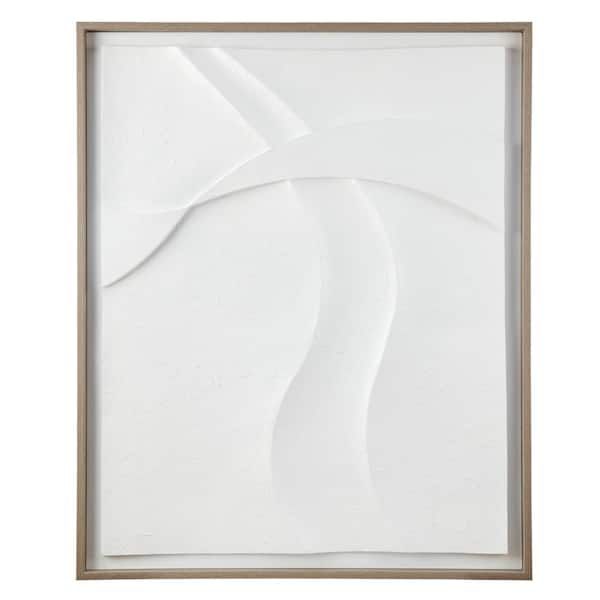 INK+IVY Paths Collide Off-White Resin Textured Framed Carved Dimensional Wall Decor