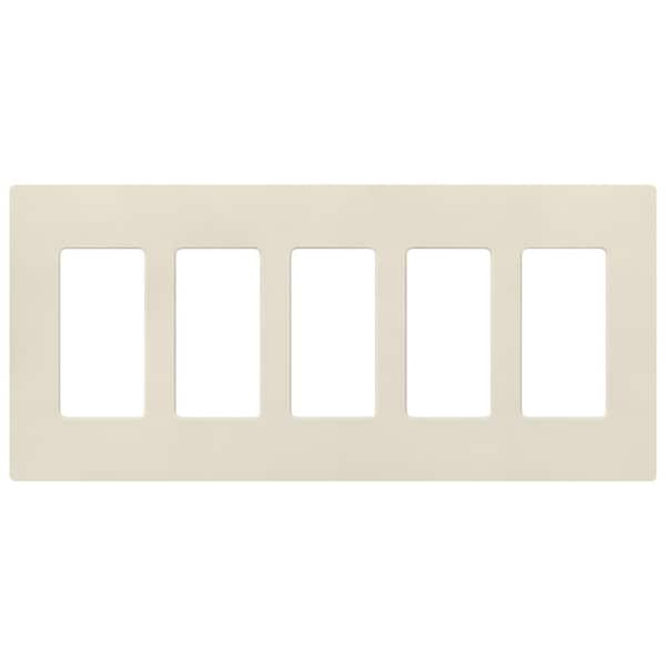 Lutron Claro 5 Gang Wall Plate for Decorator/Rocker Switches, Satin, Pumice (SC-5-PM) (1-Pack)