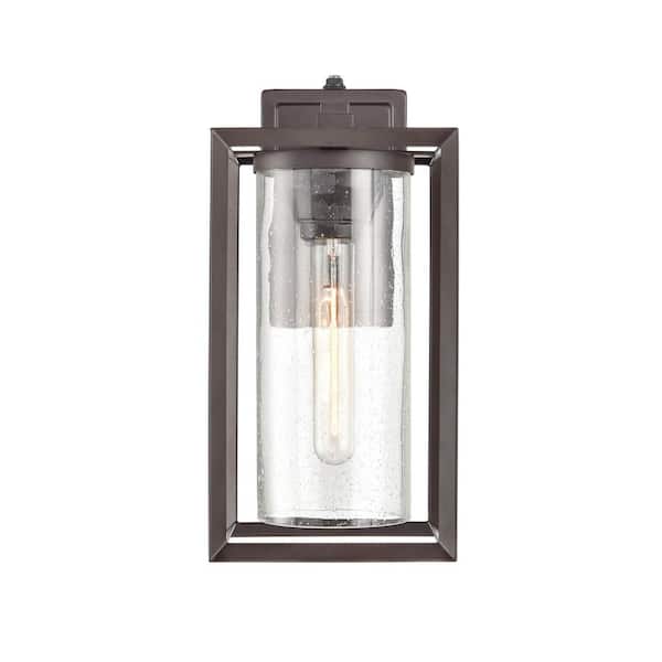 Millennium Lighting Wheatland 1-Light 6.5 in. Powder Coat Bronze Hardwired Outdoor Wall Lantern Sconce (1-Pack)