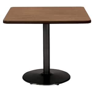 Mode 30 in Square Cherry Laminate Dining Table with Black Round Steel Frame (Seats 2)