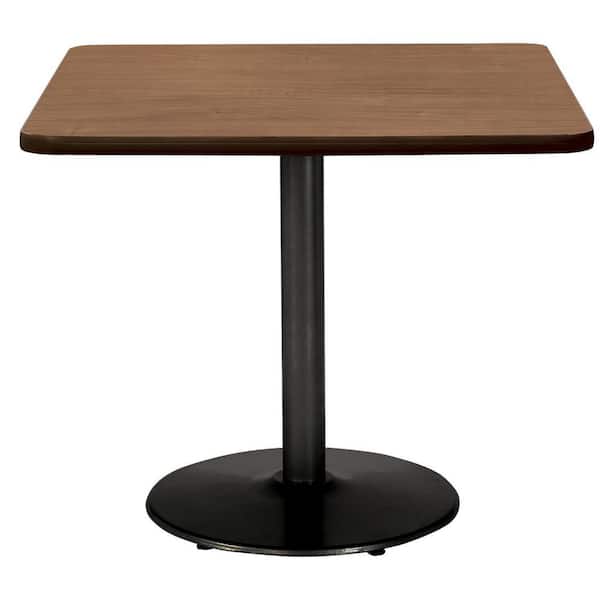 Unbranded Mode 30 in Square Cherry Laminate Dining Table with Black Round Steel Frame (Seats 2)