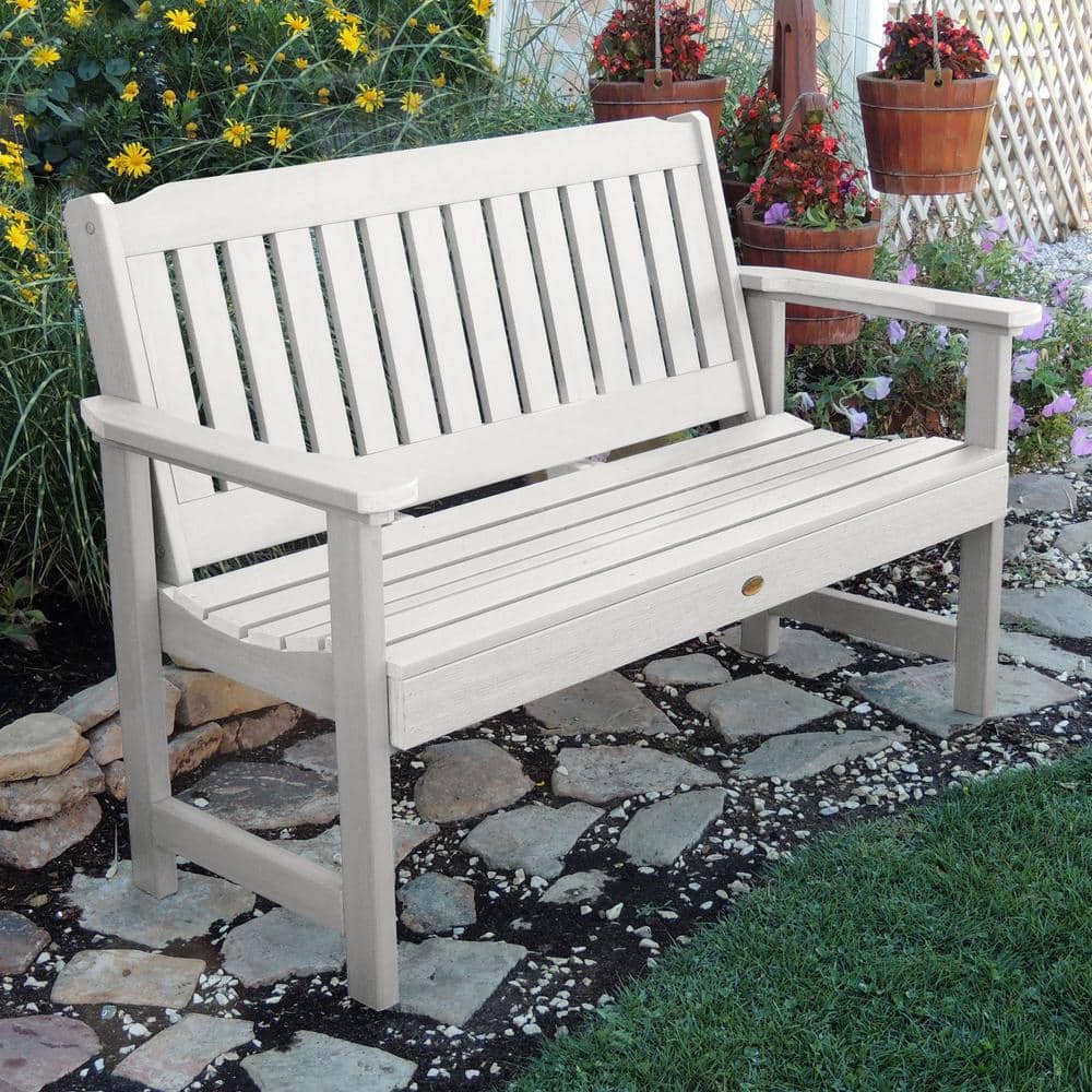 Highwood Lehigh 5 ft. 2-Person White Recycled Plastic Outdoor