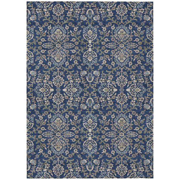 Chantille Machine Washable Indoor/Outdoor Abstract ACN2634 Navy 9 ft. x 12 ft. Area Rug