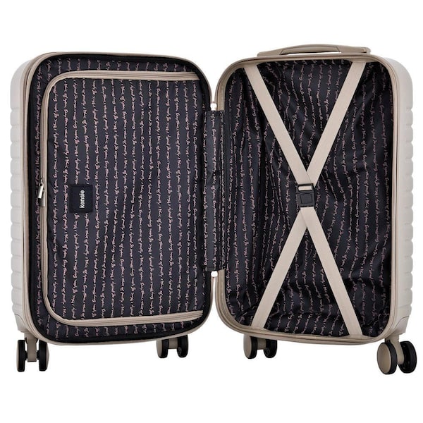 Kensie 20 in. Light Taupe Hardcase Expandable Carry-on Luggage KN