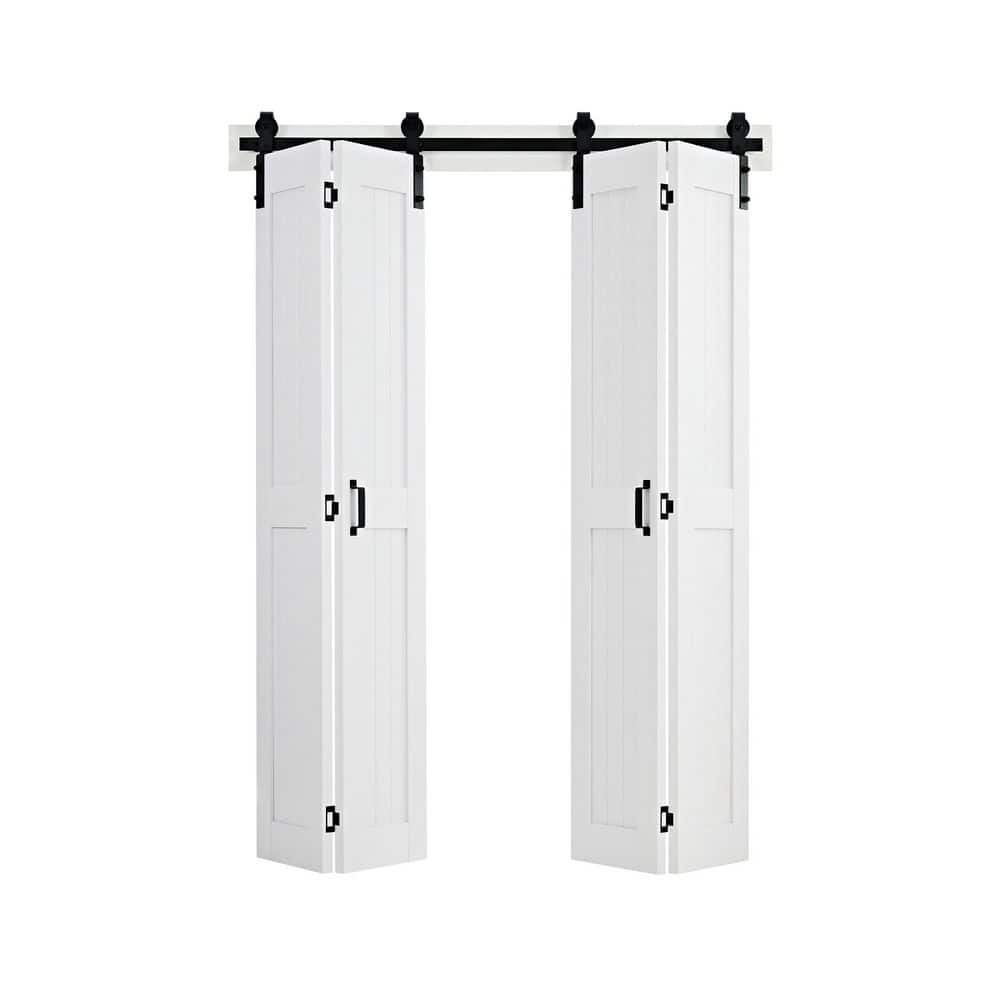 SKYSHALO Bi-Fold Door 48 in. x 84 in. 1/2 Lite,Clear Glass Solid