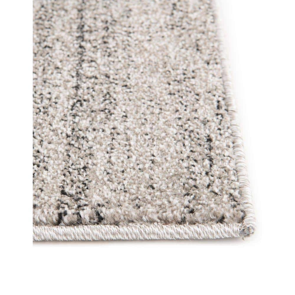 Angelica Light Gray 9' x 12' Tufted Geometric Synthetic Area Rug