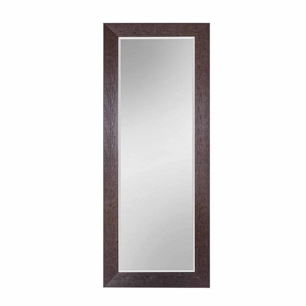 HOMESTOCK 28 in. W x 72 in. H Espresso Full Body Mirror with Stand