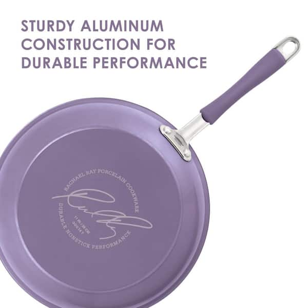 Rachael Ray Cucina 12 Piece Aluminum Nonstick Cookware Set In Lavender 16783 The Home Depot