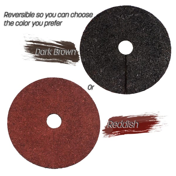 Trademark Innovations 30 in. x 1/2 in. Reversible Composite Mulch Ring Tree Protector Mat Trademark Innovations 30 in. x 1/2 in. Reversible Composite Mulch Ring Tree Protector Mat
