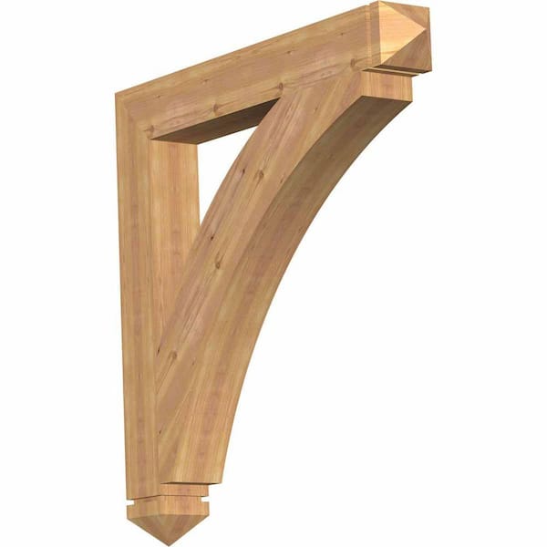 Ekena Millwork 5.5 in. x 44 in. x 44 in. Western Red Cedar Thorton Arts and Crafts Smooth Bracket
