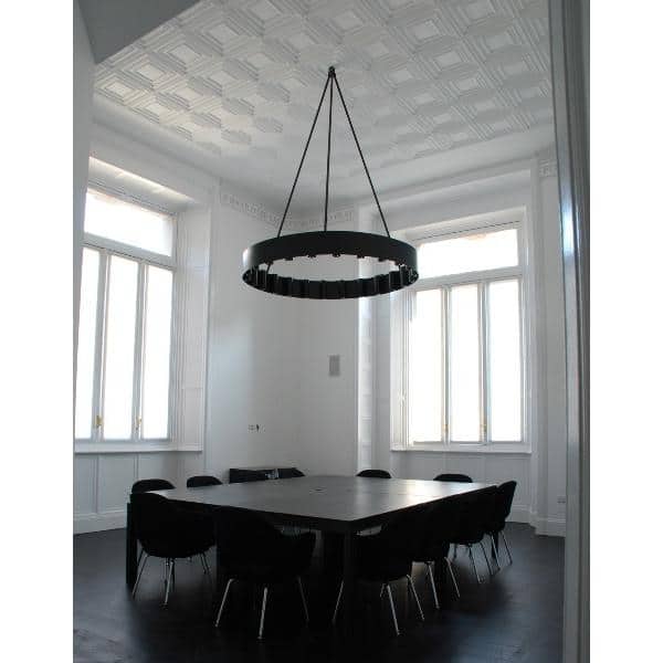 Schoolhouse White Matte 2 ft. x 2 ft. PVC Lay-in or Glue-up Faux Tin Ceiling Tiles (200 sq. ft./case)