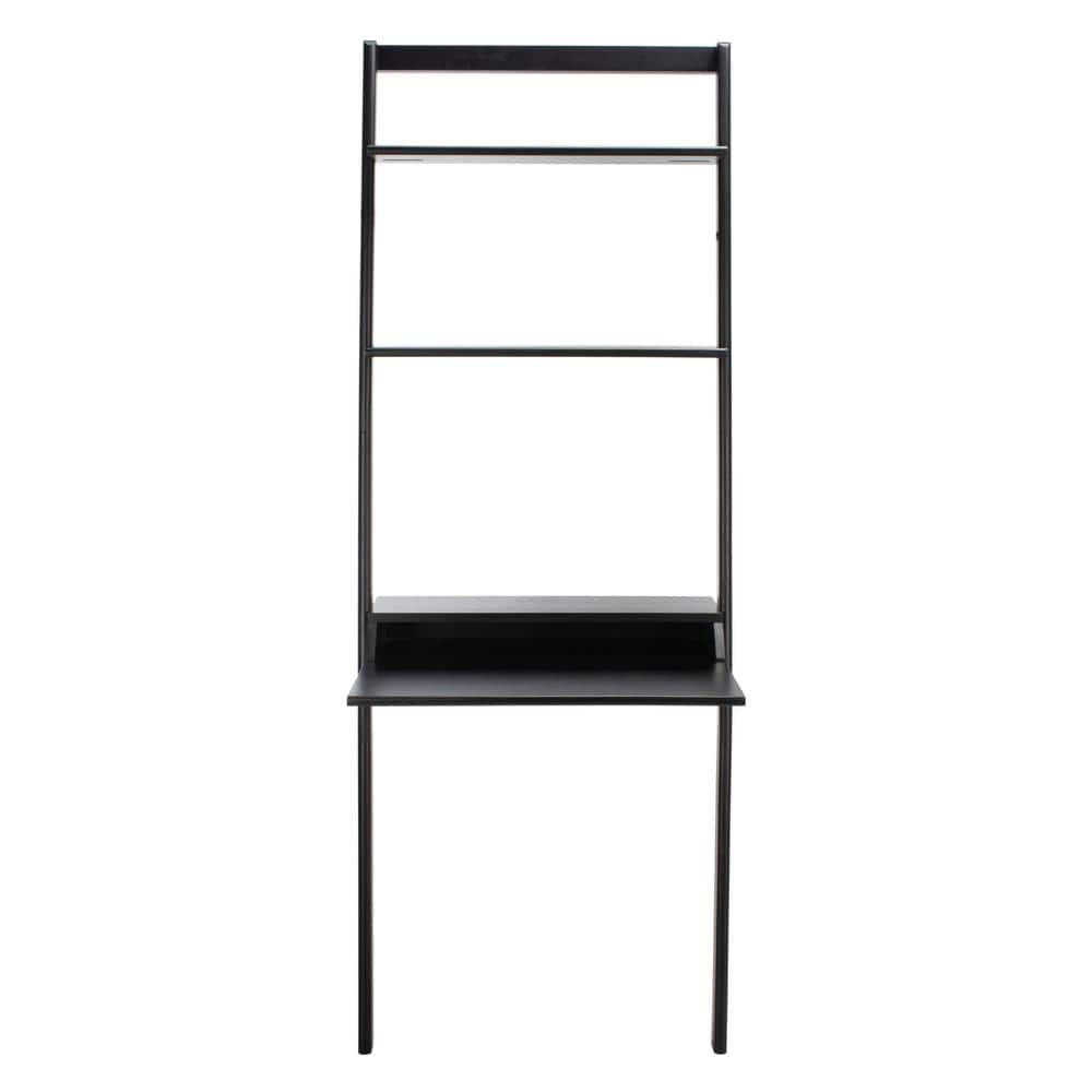 Black Mahogany 2-Shelf Leaning Desk