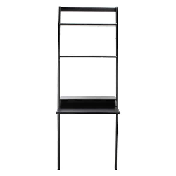 SAFAVIEH Pamella 27.6 in. Black Wood 2-Shelf Writing Desk