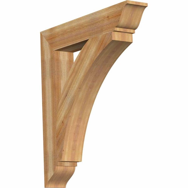 Ekena Millwork 6 in. x 40 in. x 36 in. Western Red Cedar Thorton Traditional Rough Sawn Bracket