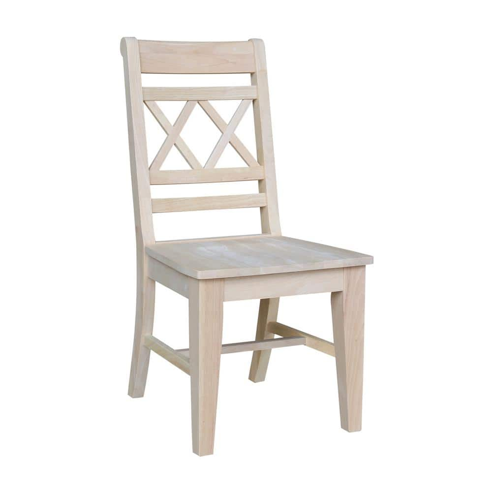 International Concepts Canyon Unfinished Wood Double X-Back Dining ...