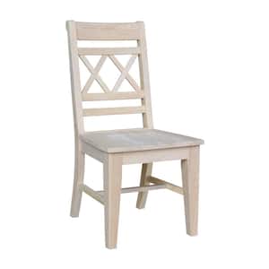 Canyon Unfinished Wood Double X-Back Dining Chair (Set of 2)