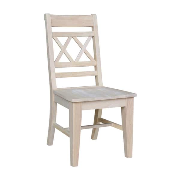 International Concepts Canyon Unfinished Wood Double X-Back Dining Chair (Set of 2)