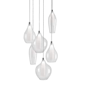 Victoria 6 Head 1-Light 17-Watt Chrome Integrated LED Pendant Light