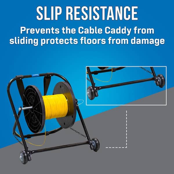 Cable Caddy Stand with Wheels Electrical Wire Spool Dispenser
