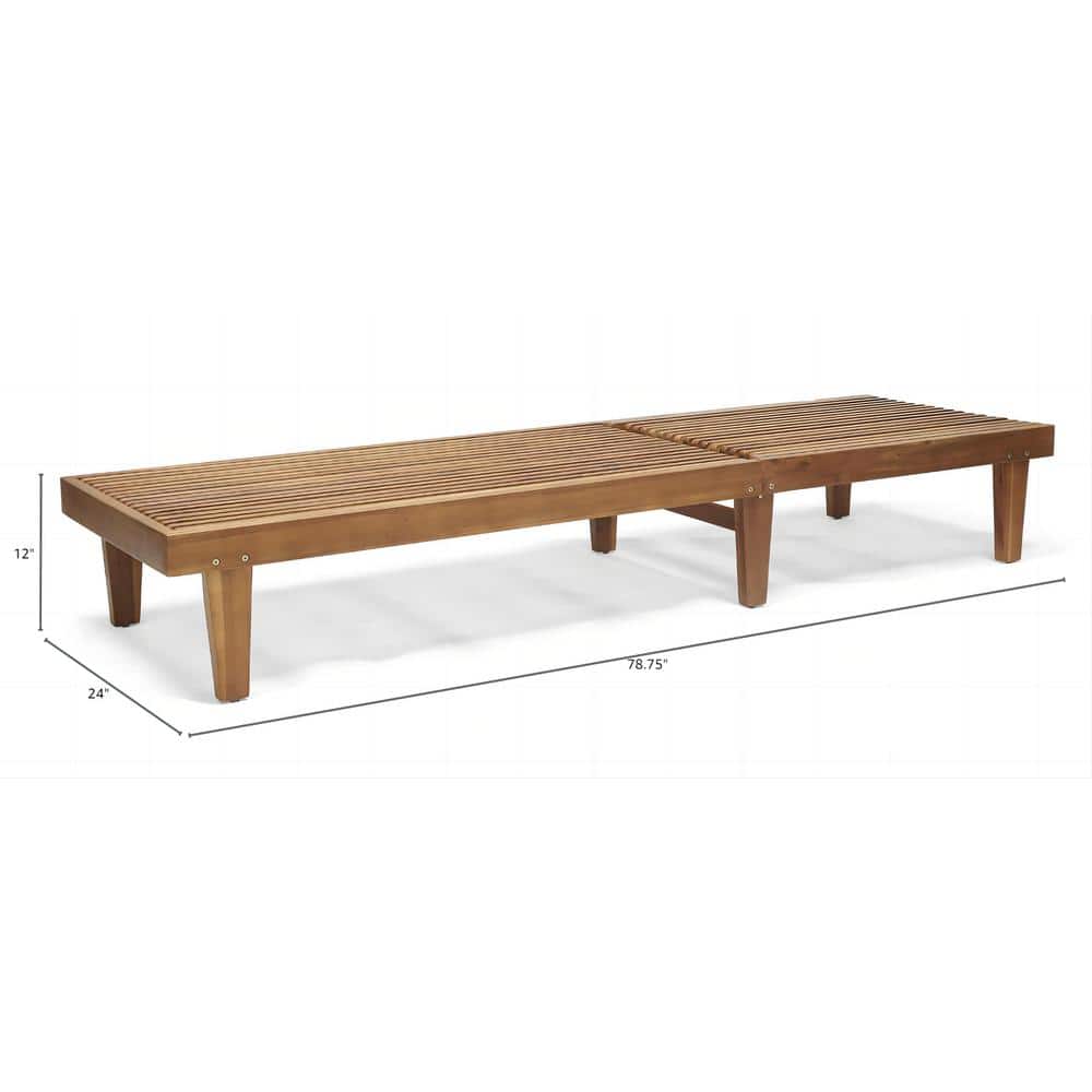 Teak Adjustable Acacia Wood Outdoor Chaise Lounge