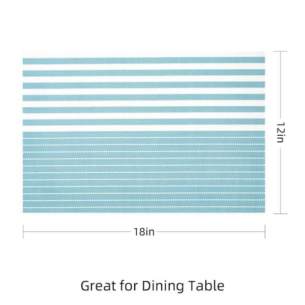 Kraftware EveryTable 18 in. x 12 in. Blue Waves PVC Placemat (Set