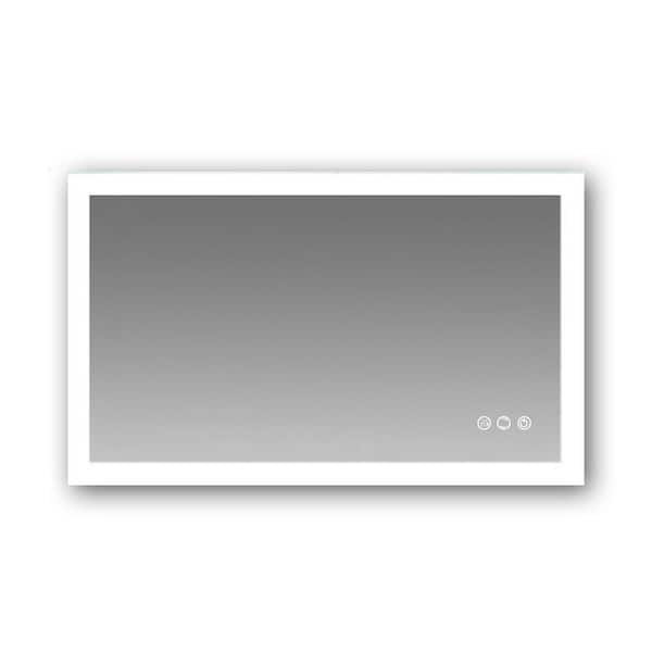 Boyel Living 40 in. W x 24 in. H Large Rectangular Frameless LED Wall Bathroom Vanity Mirror with Anti-Fog and Dimmable
