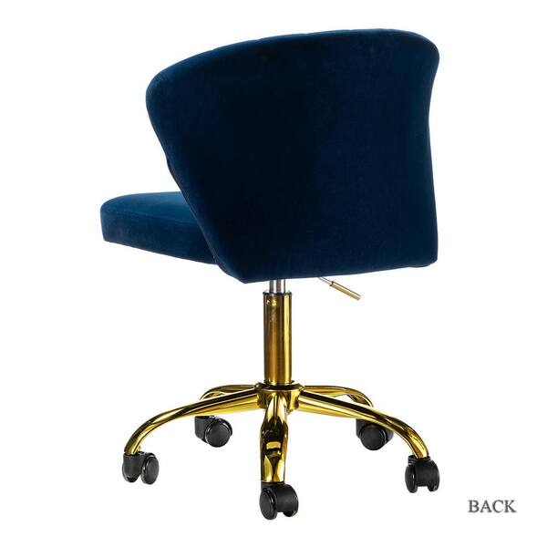 navy desk chair with gold legs