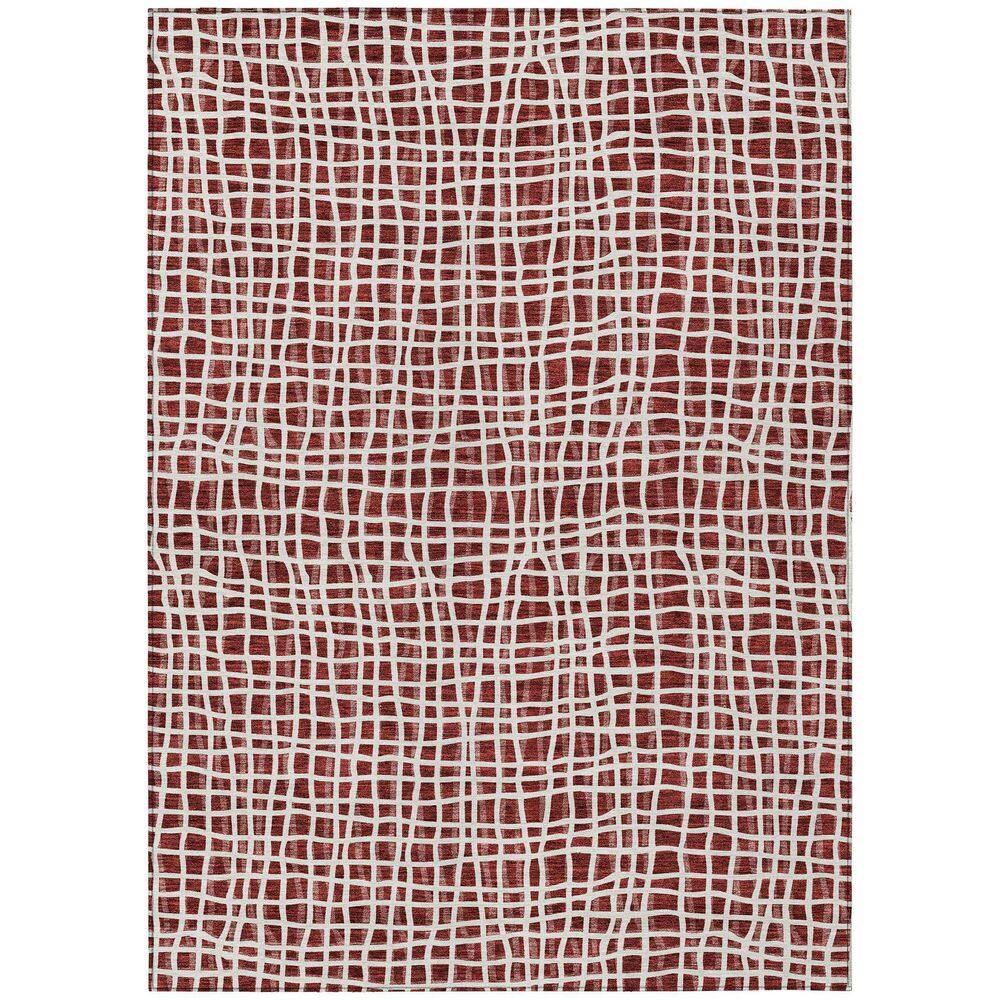 Burgundy Rectangular Synthetic Flat Woven Washable Rug 2'6" x 3'10"