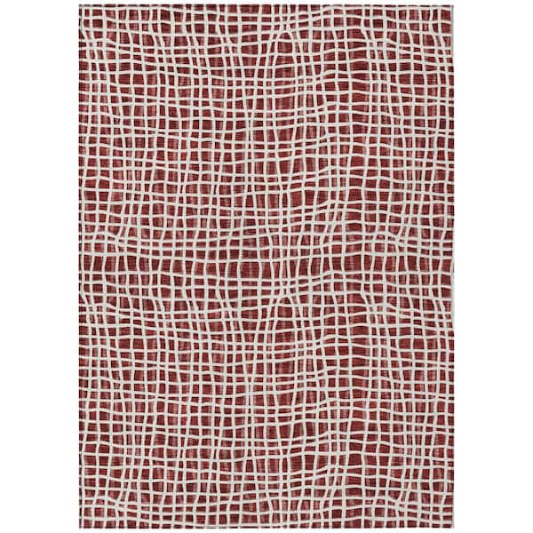 Chantille Machine Washable Indoor/Outdoor Abstract ACN729 Burgundy 9 ft. x 12 ft. Area Rug