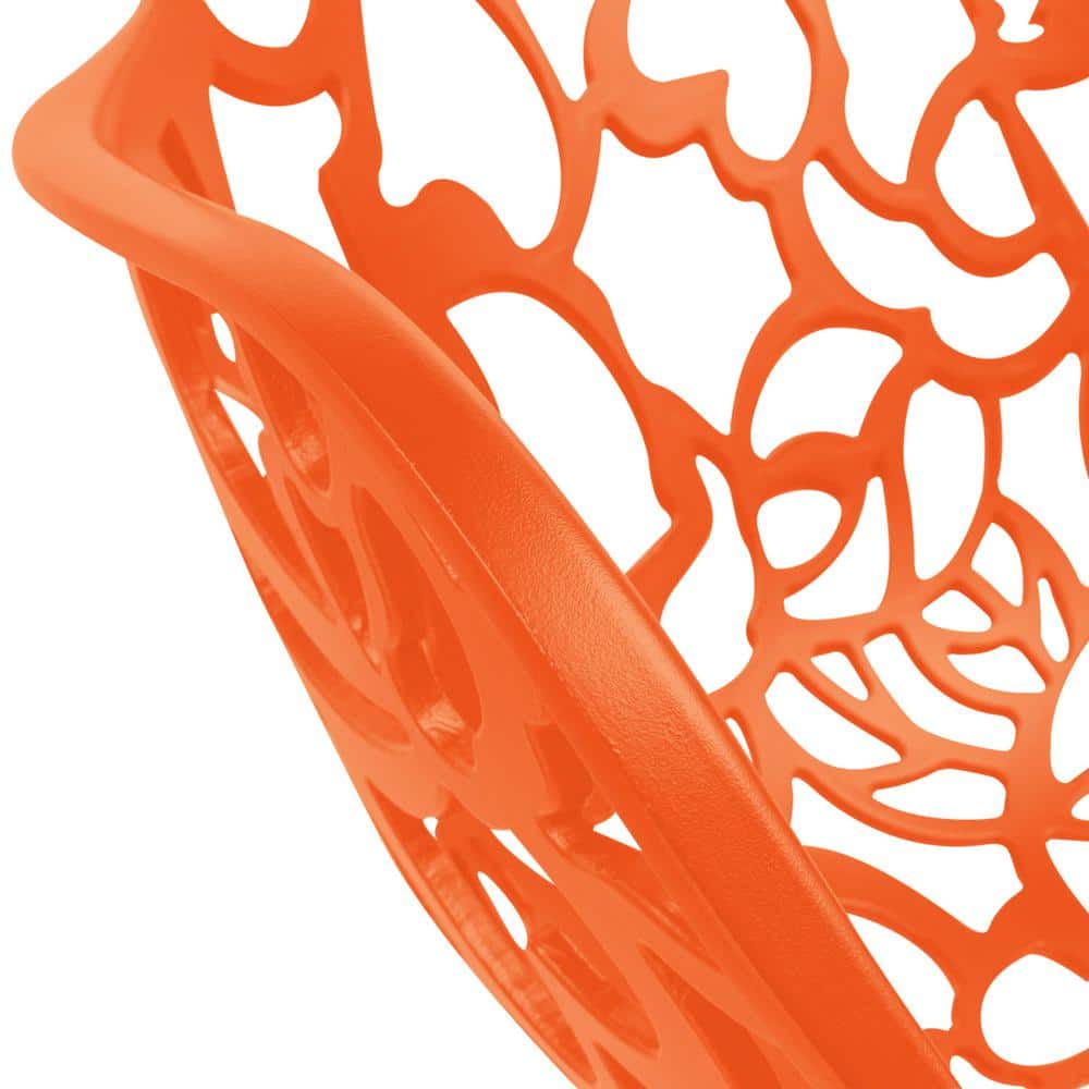 Devon 22" Orange Aluminum Modern Outdoor Dining Chair Set