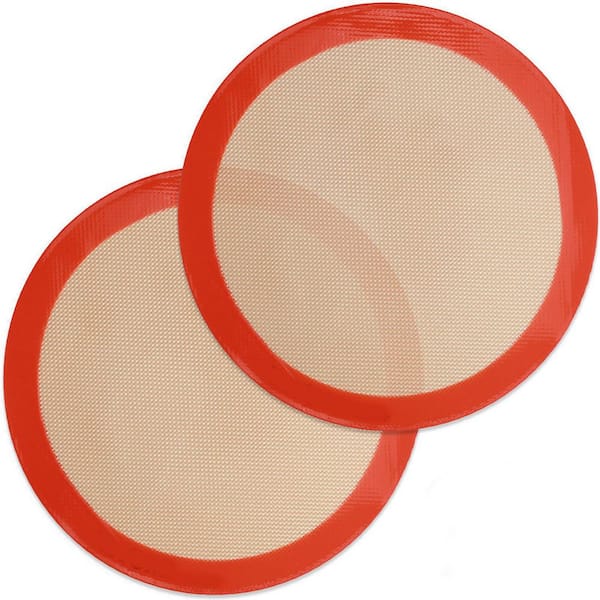 2-Piece Silicone Non-Stick Round Baking Mat with Fiberglass Single Kitchen Liner for Oven