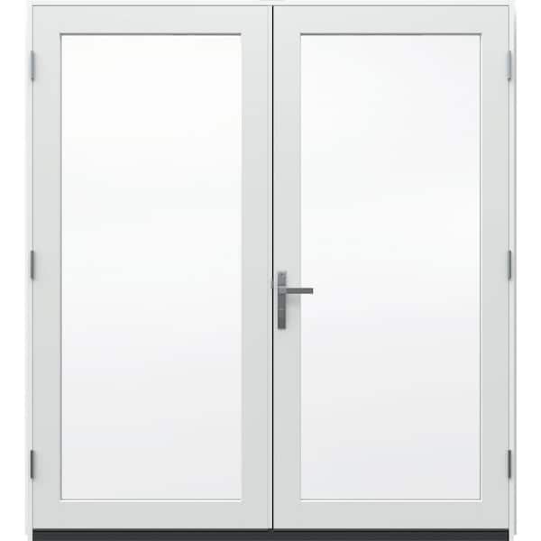 F-4500 72 in. x 80 in. White Left-Hand/Inswing Primed Fiberglass French Patio Door Kit